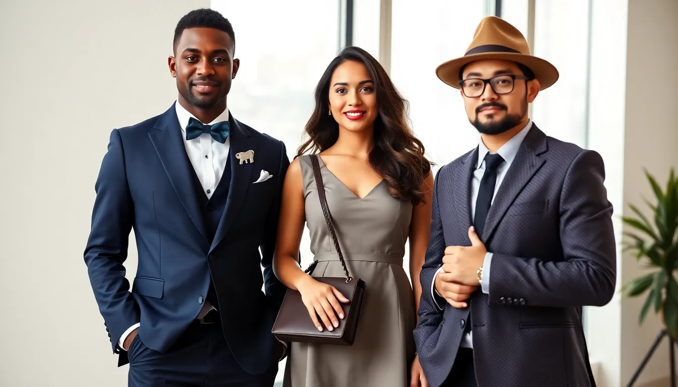 group of professionals showcasing Jentlemanbear fashion style in modern studio.