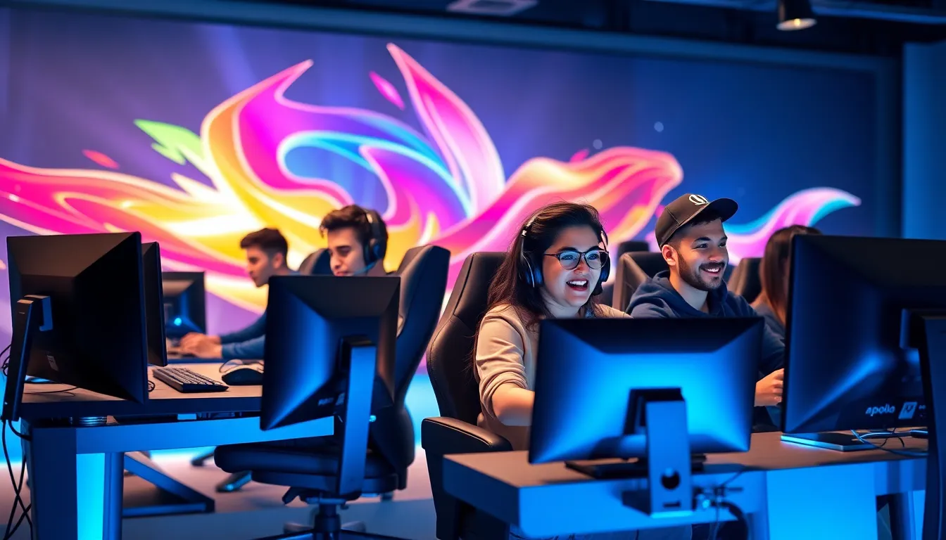 diverse group of gamers engaging with the Apollobest77 platform.